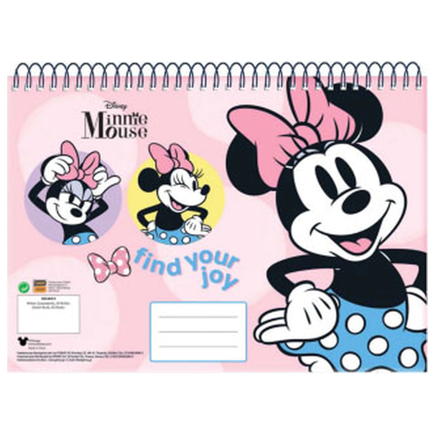 Disney Minnie Joy A/4 Spiral Skizzenbuch 30 Blatt Produktfoto