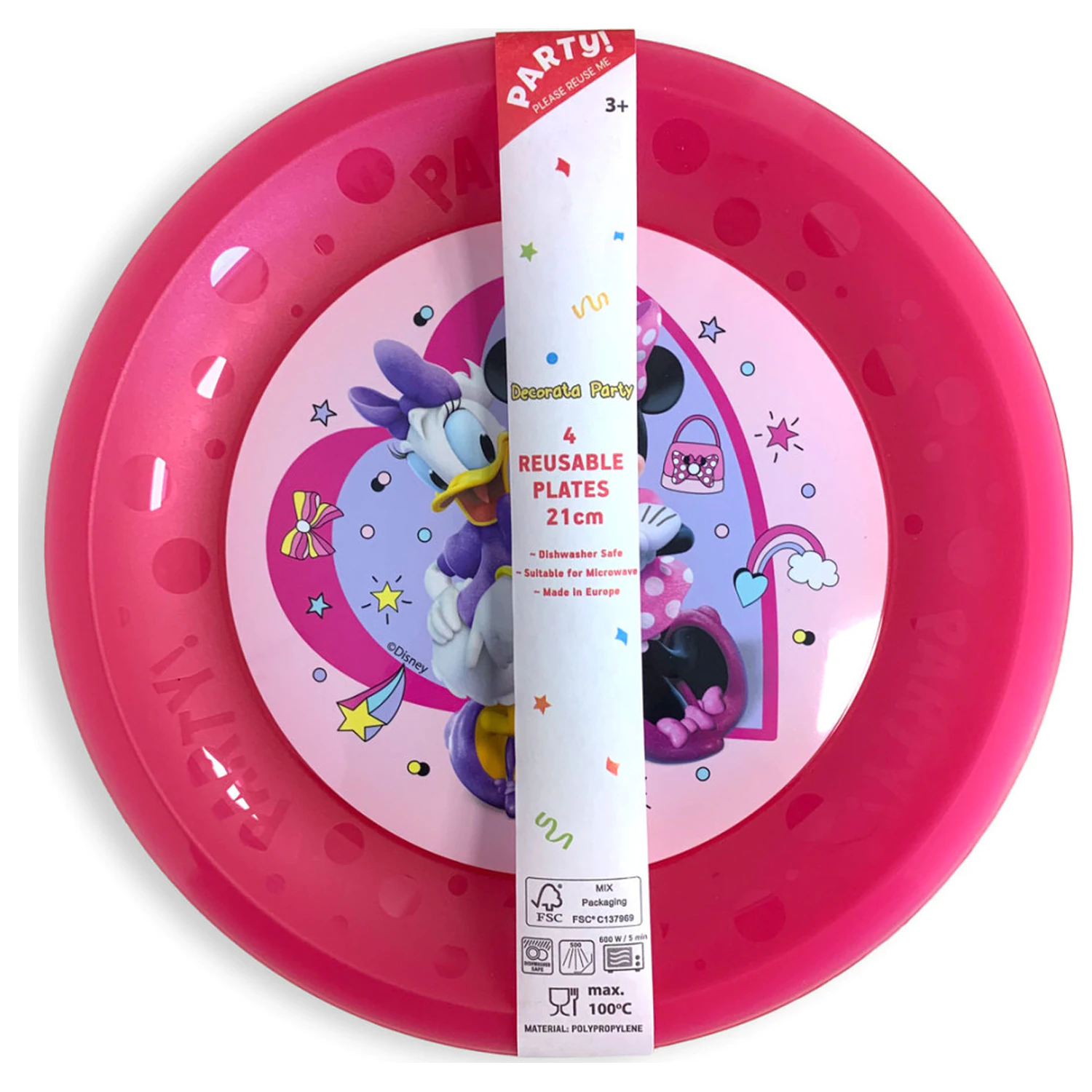 Disney Minnie Makes Me Smile Micro Premium Kunststoff Flachteller 4er-Set 21 cm Produktfoto