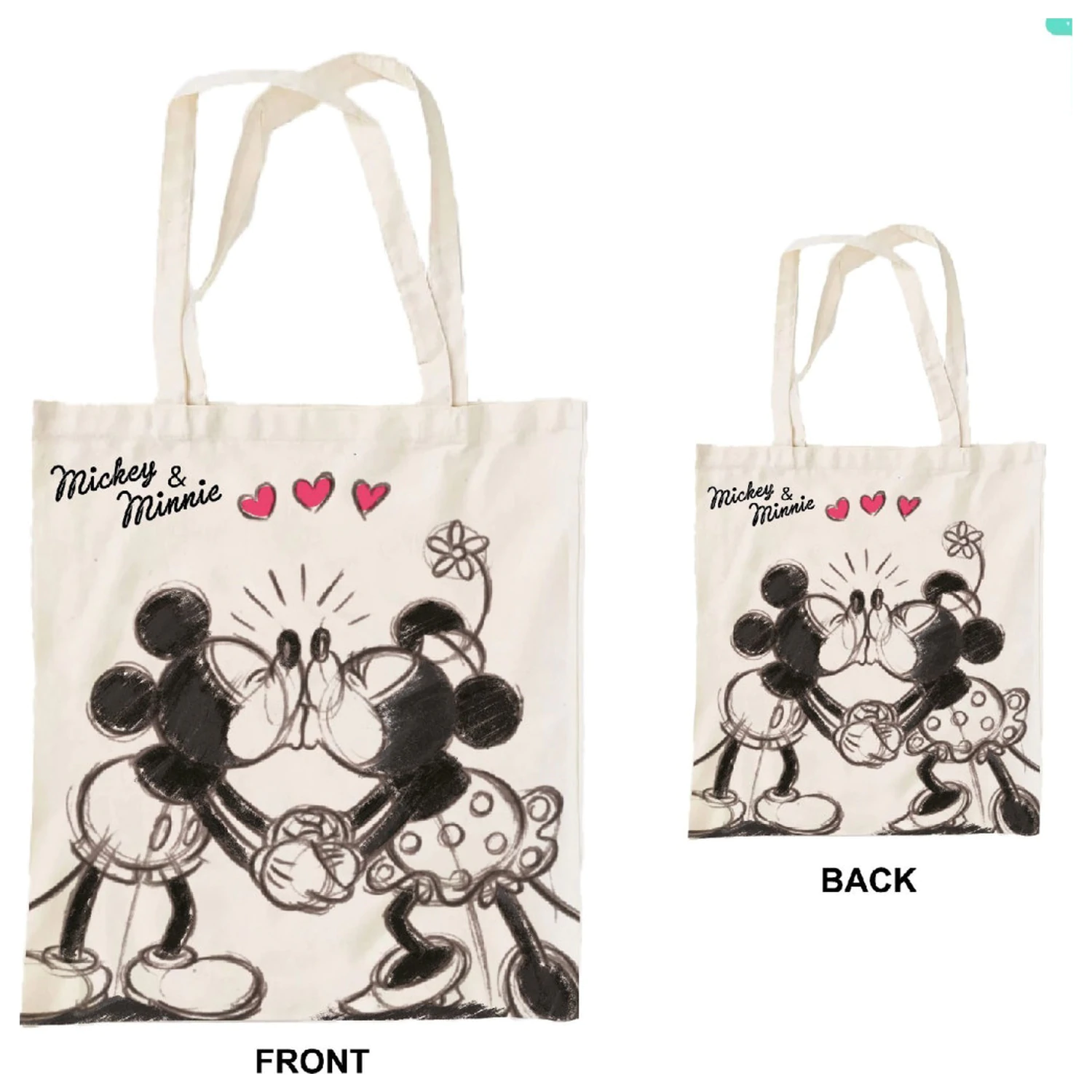 Disney Minnie Mickey Kiss Segeltuchtasche, Einkaufstasche 44 cm Produktfoto