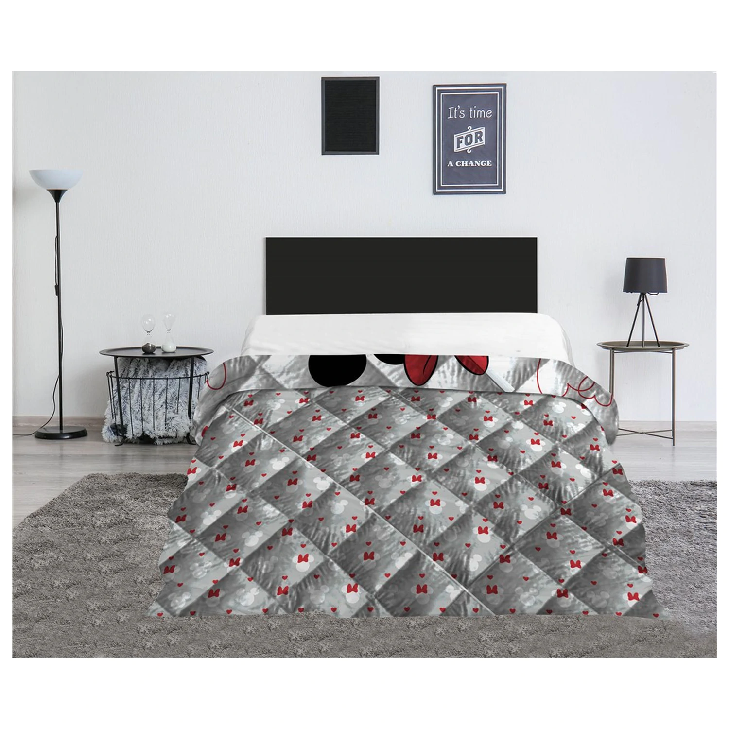 Disney Minnie Mickey Love Gesteppte Tagesdecke, Bettdecke 240x220cm Produktfoto