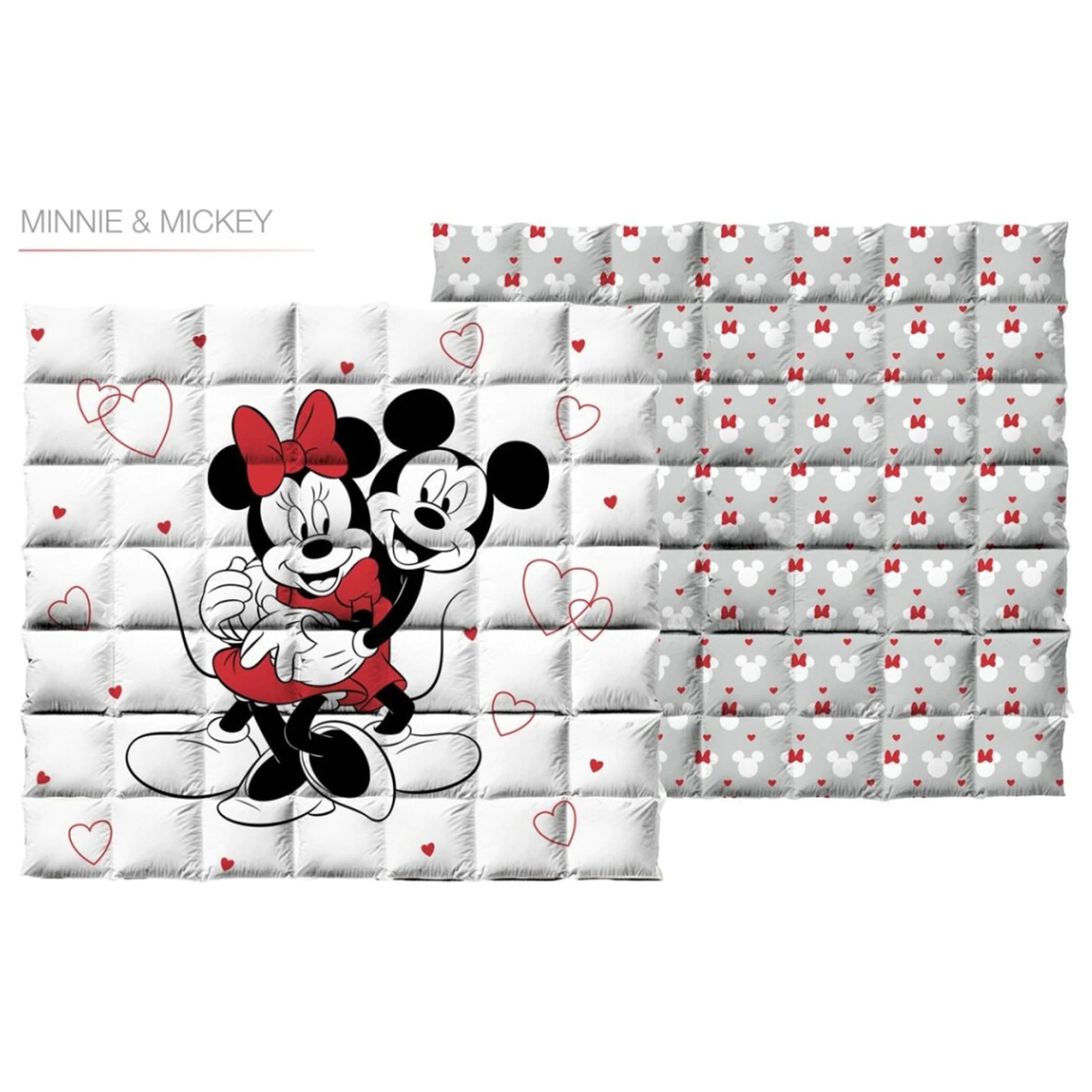 Disney Minnie Mickey Love Gesteppte Tagesdecke, Bettdecke 240x220cm Produktfoto