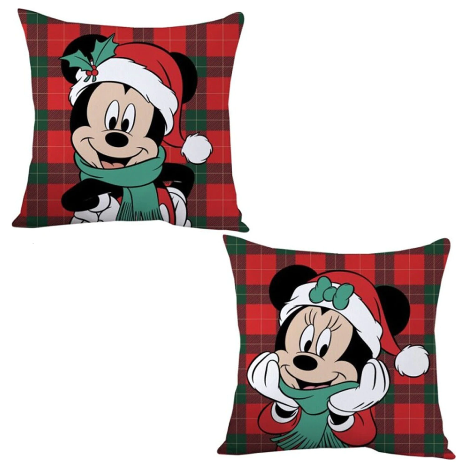 Disney Minnie, Mickey Winter Christmas Kissen, Dekoratives Kissen 35x35 cm Produktfoto