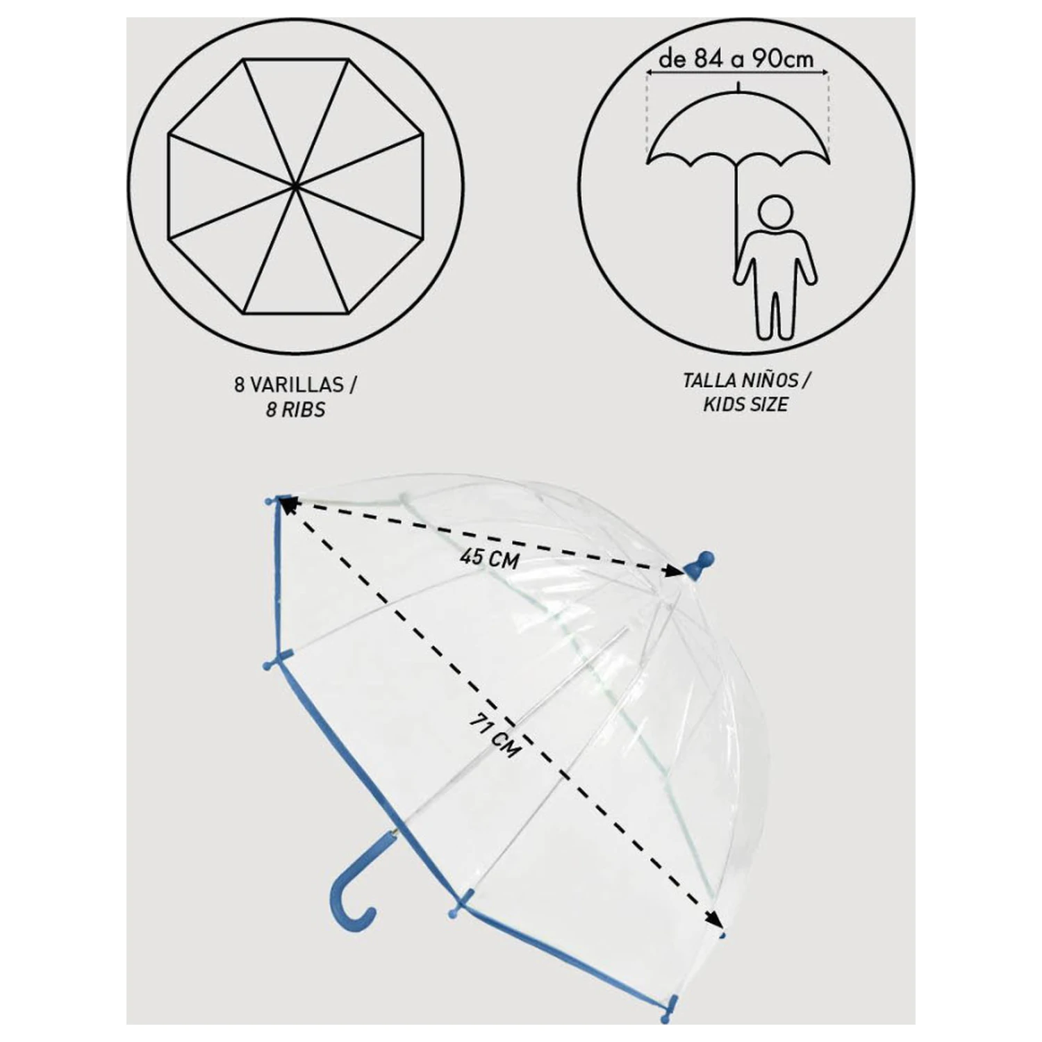 Disney Minnie Paint Kids Transparenter Regenschirm Ø71 cm Produktfoto
