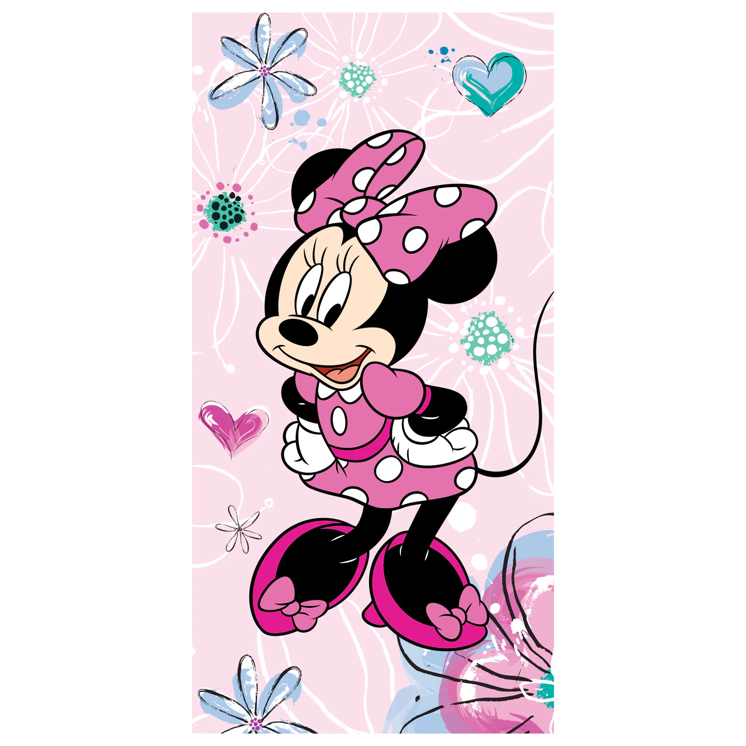 Disney Minnie Pink Floral Handtuch Produktfoto