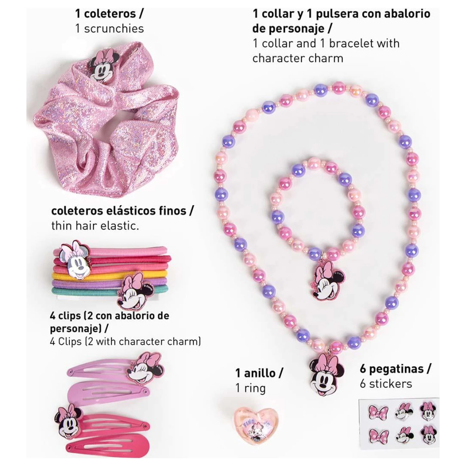 Disney Minnie Rosa Haarschmuck und Schmuck Set 15 Teile Produktfoto