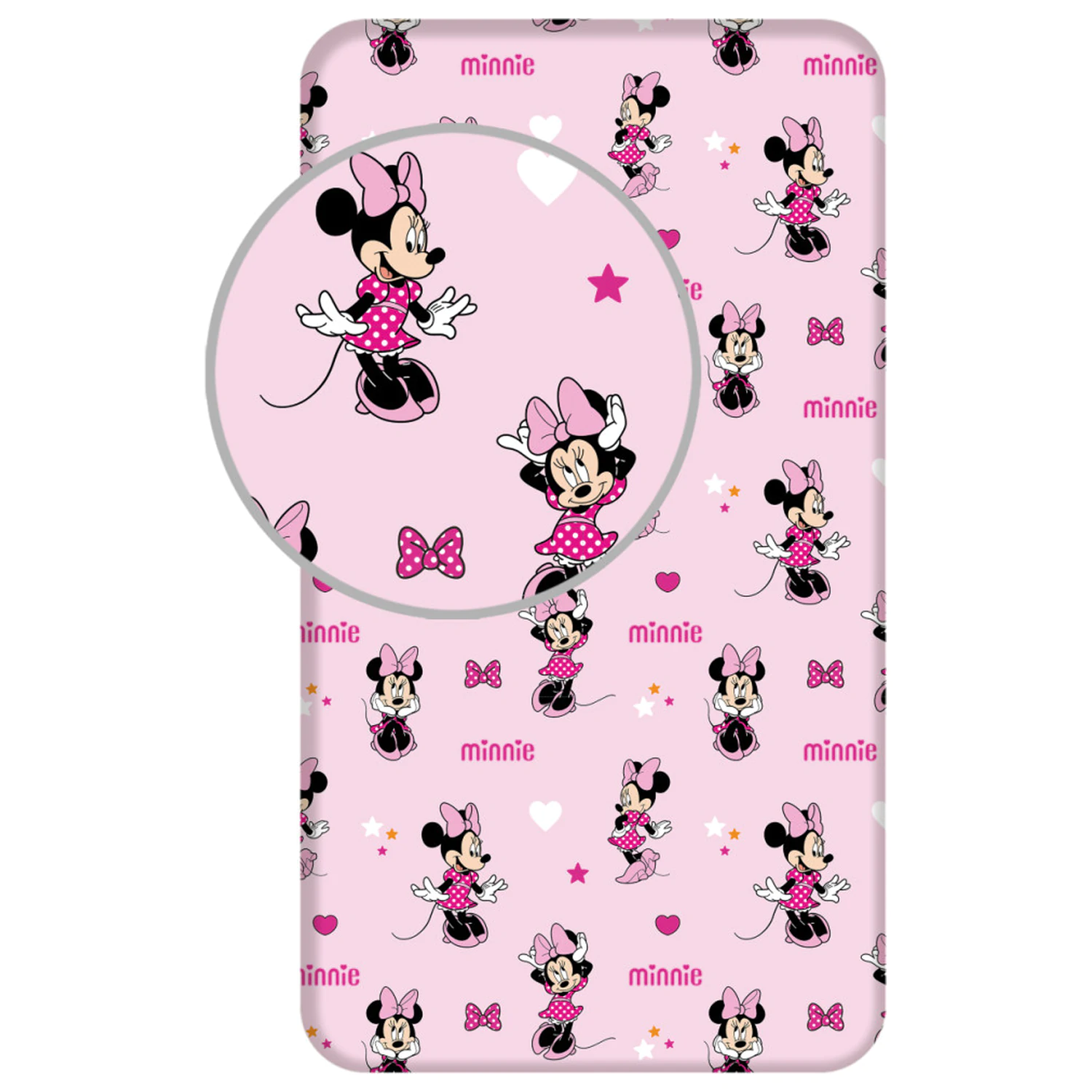 Disney Minnie Pretty in Pink Spannbettlaken 90x200 cm Produktfoto