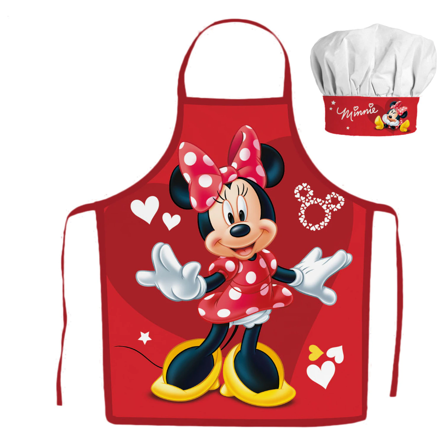 Disney Minnie Red Hearts Kinder Schürze 2-teiliges Set Produktfoto