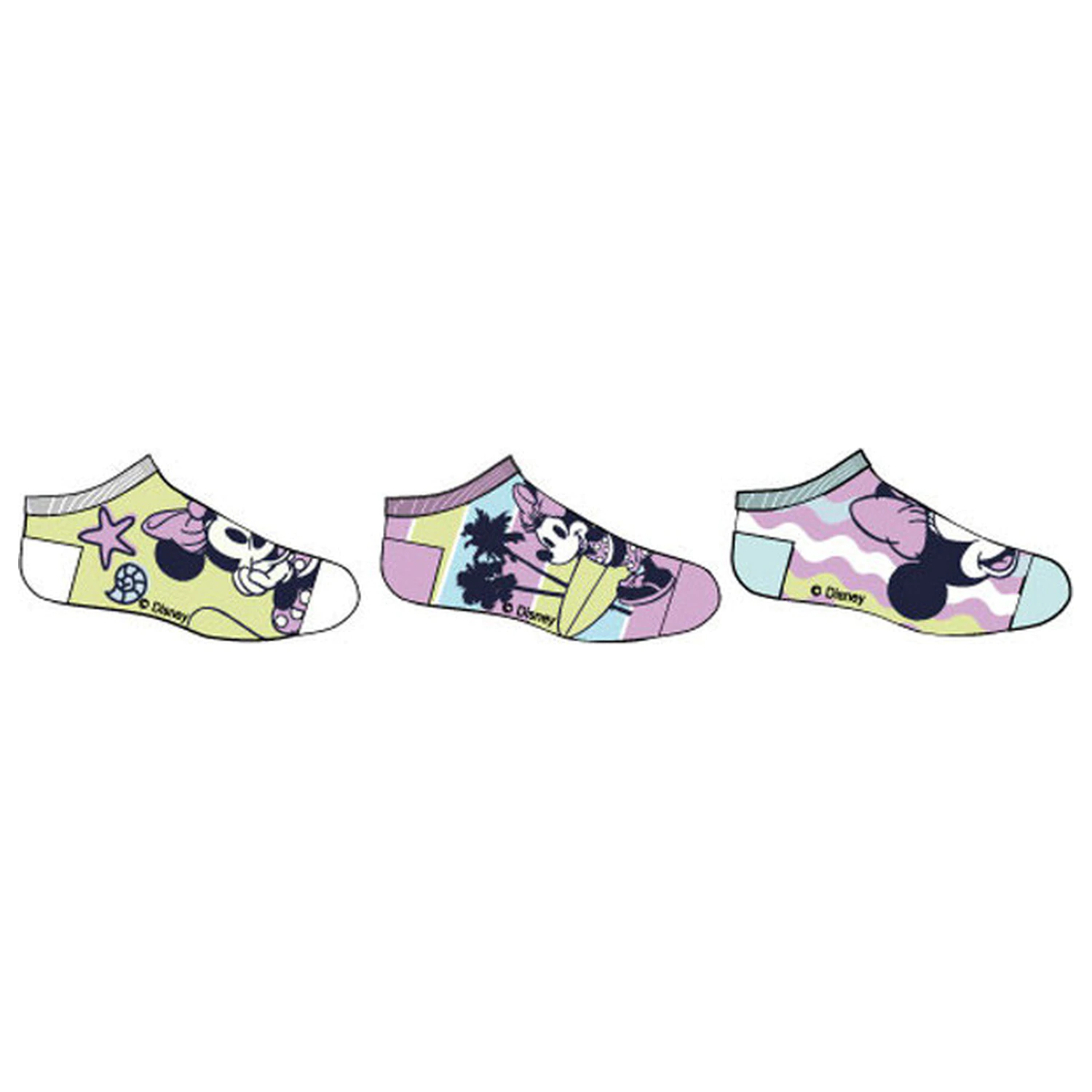 Disney Minnie Seaside Wave Kinder Geheimlinge Socken 31/34 Produktfoto