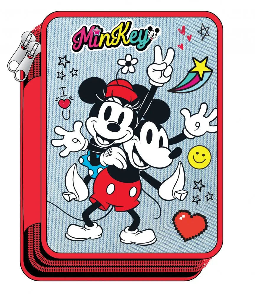Disney Minnie Zweistöckiges Gefülltes Federmäppchen Produktfoto