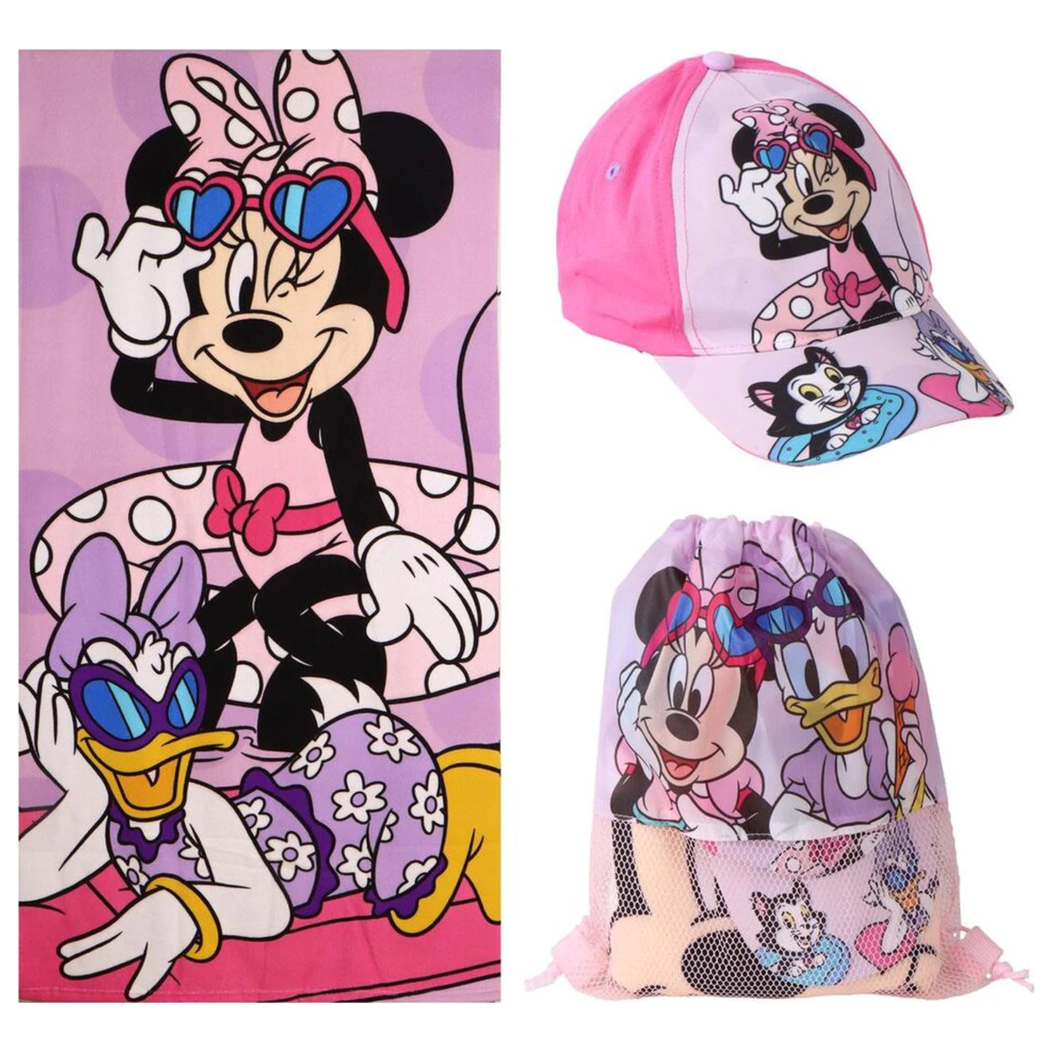 Disney Minnie Handtuch + Tasche + Kappe Set Produktfoto