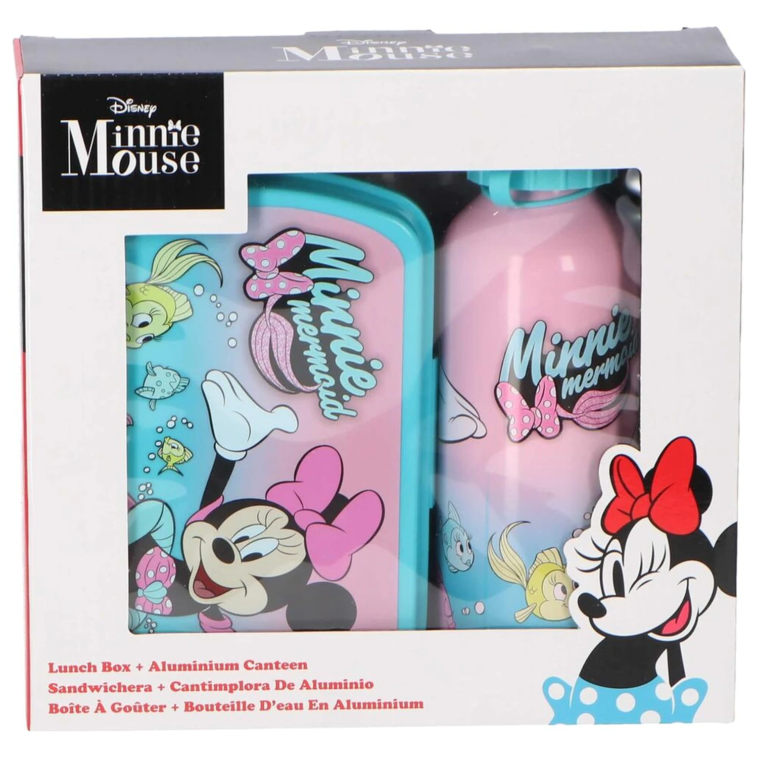 Disney Minnie Lunchbox + aluminium Flasche Set 500ml Produktfoto
