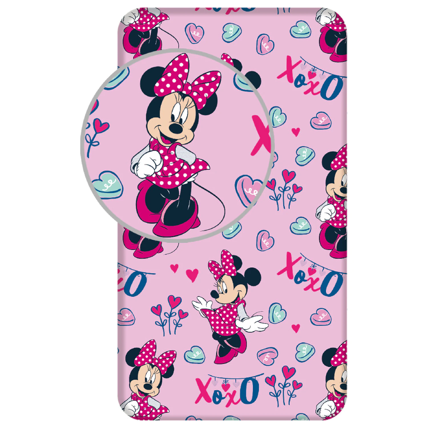 Disney Minnie XoXo Spannbettlaken 90x200 cm Produktfoto
