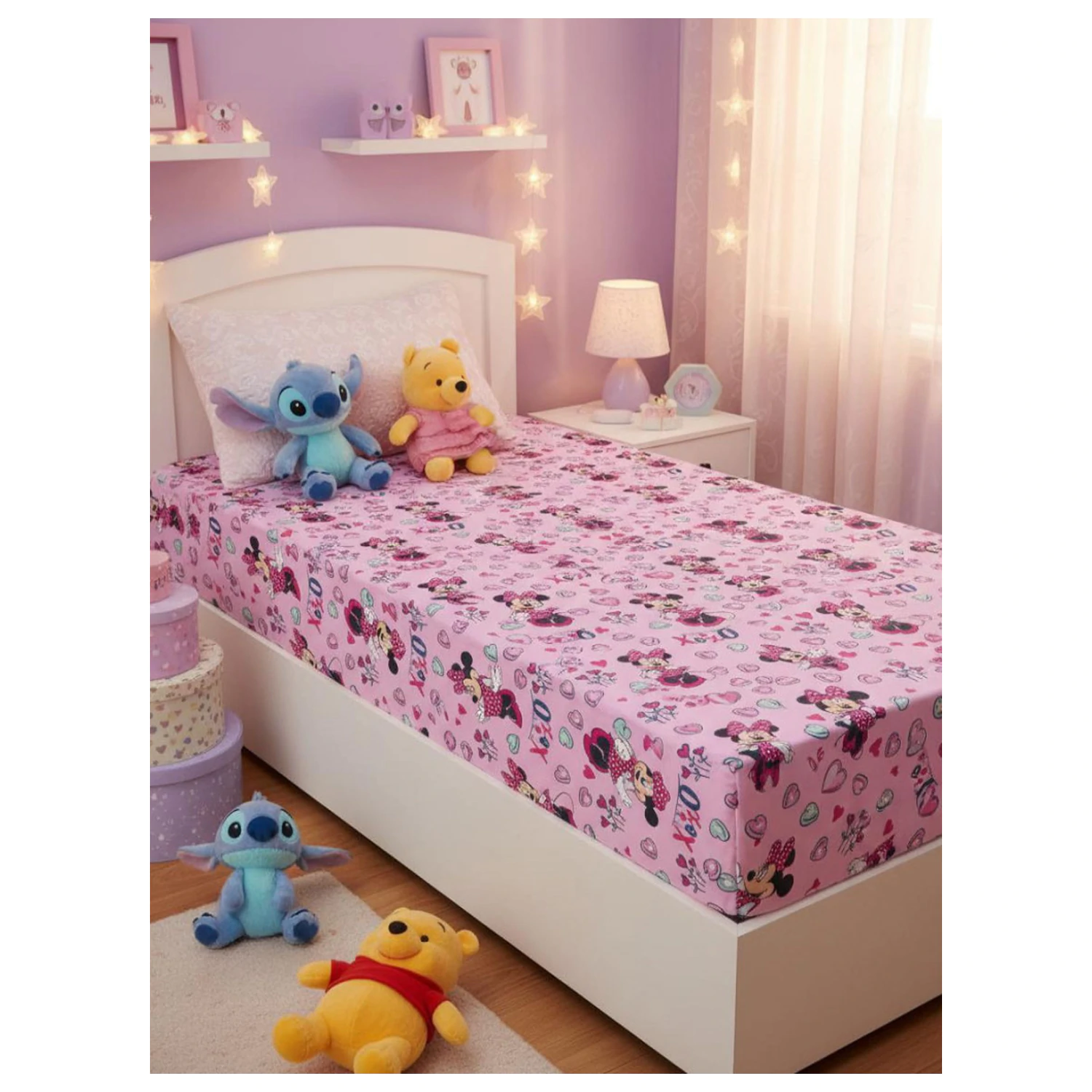 Disney Minnie XoXo Spannbettlaken 90x200 cm Produktfoto