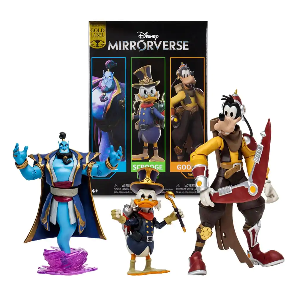 Disney Mirrorverse Actionfigur Combopack Genie, Scrooge McDuck & Goofy (Gold Label) 13 - 18 cm termékfotó