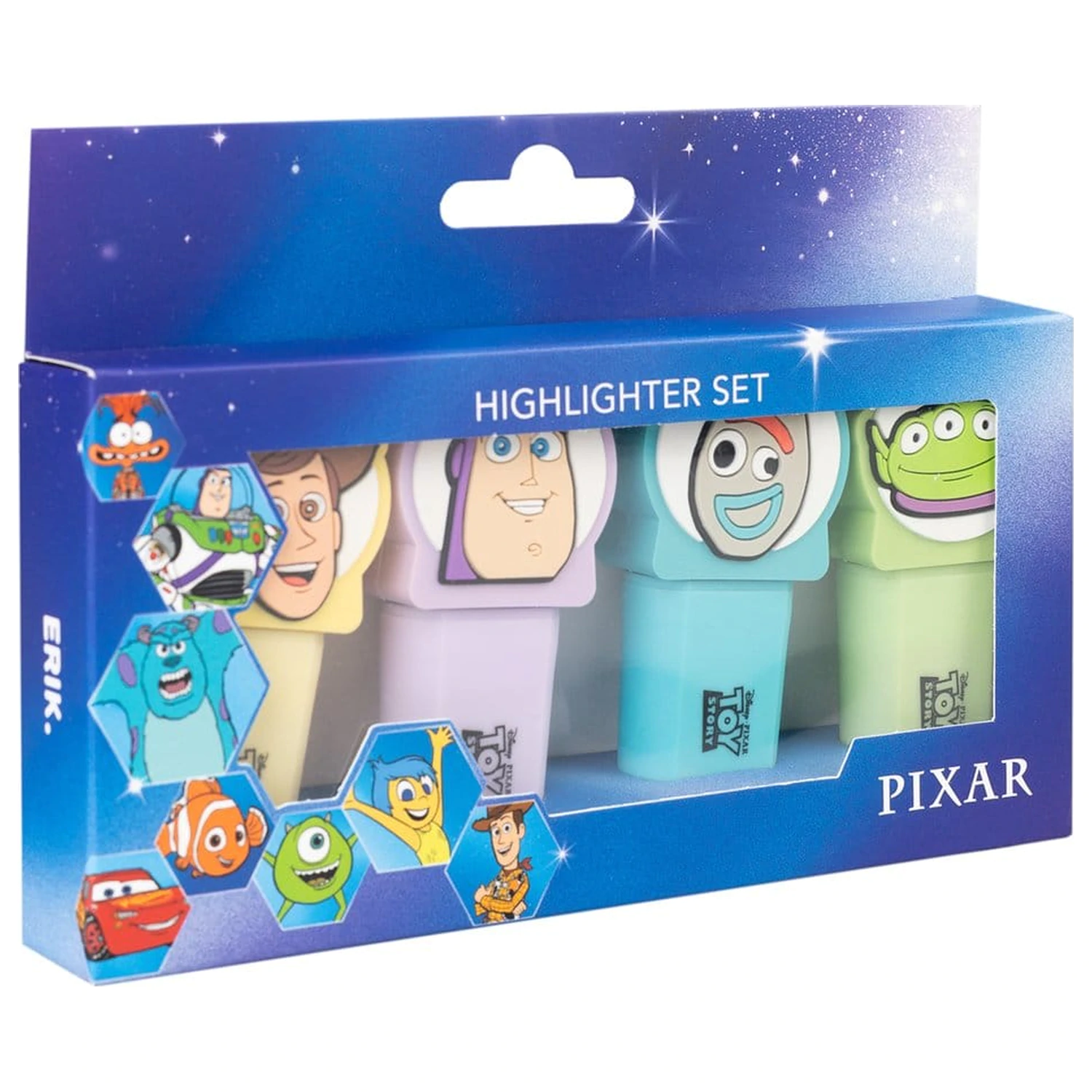 Disney Pixar Toy Story Set aus 4 Textmarkern mit Aufsatz Produktfoto