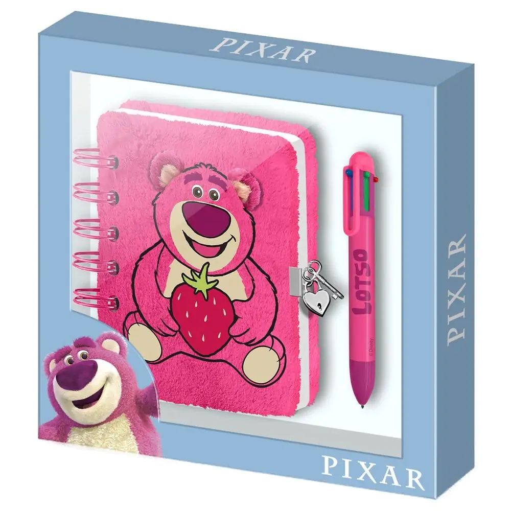 Disney Pixar Toy Story Lotso Strawberry Stofftier Tagebuch und Stift Produktfoto