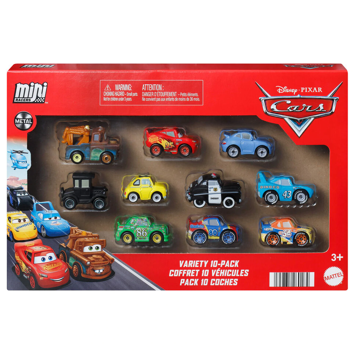 Disney Pixar Cars blister 10 Mini-Fahrzeuge Produktfoto