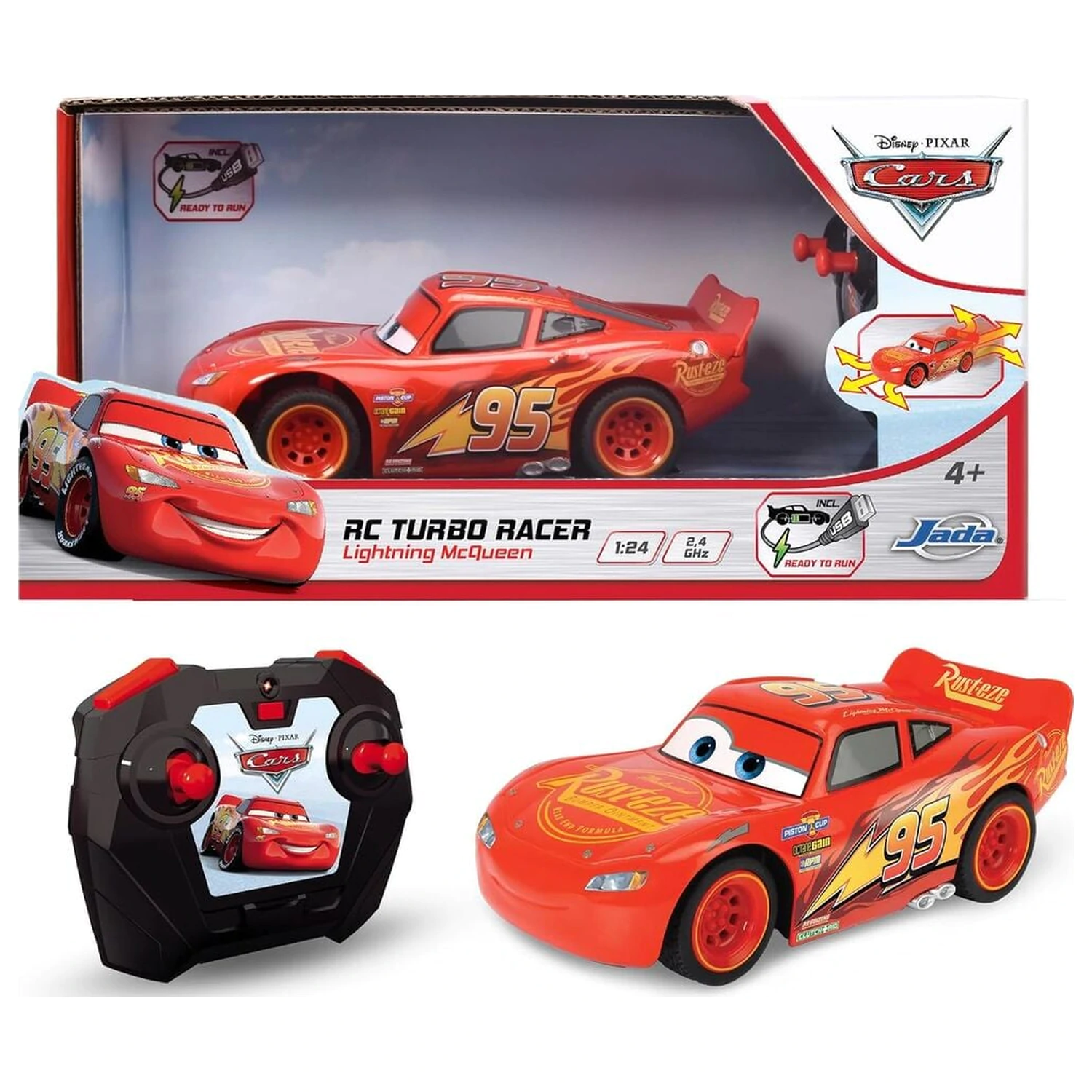 Disney Pixar Cars Rayo McQueen ferngesteuertes Auto 1:24 Produktfoto