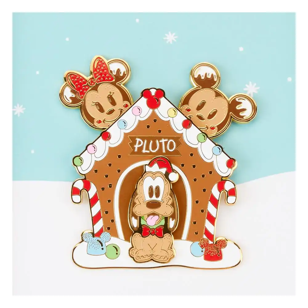 Disney by Loungefly Sliding Enamel Pin Ansteck-Pin Mickey &amp; Friends Gingerbread Pluto House Limited Edition 8 cm Produktfoto