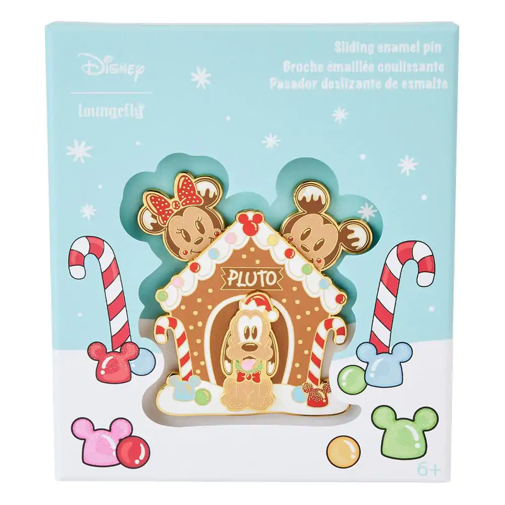 Disney by Loungefly Sliding Enamel Pin Ansteck-Pin Mickey &amp; Friends Gingerbread Pluto House Limited Edition 8 cm Produktfoto