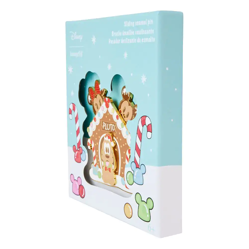 Disney by Loungefly Sliding Enamel Pin Ansteck-Pin Mickey &amp; Friends Gingerbread Pluto House Limited Edition 8 cm Produktfoto