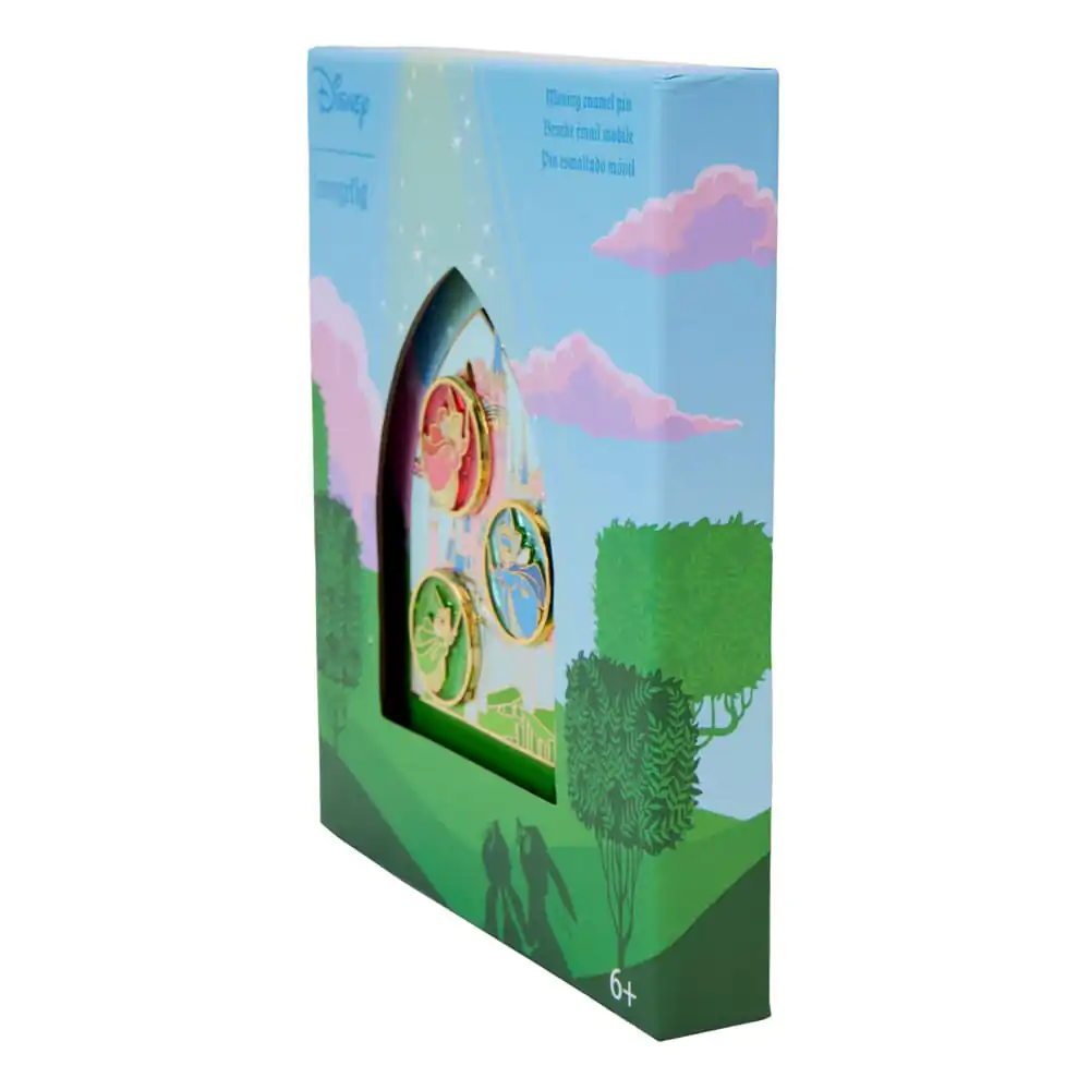 Disney by Loungefly Sliding Enamel Pin Ansteck-Pin Sleeping Beauty Aurora Castle &amp; Fairies Limited Edition 8 cm Produktfoto