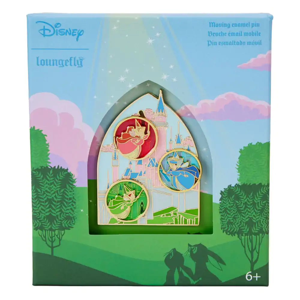 Disney by Loungefly Sliding Enamel Pin Ansteck-Pin Sleeping Beauty Aurora Castle &amp; Fairies Limited Edition 8 cm Produktfoto