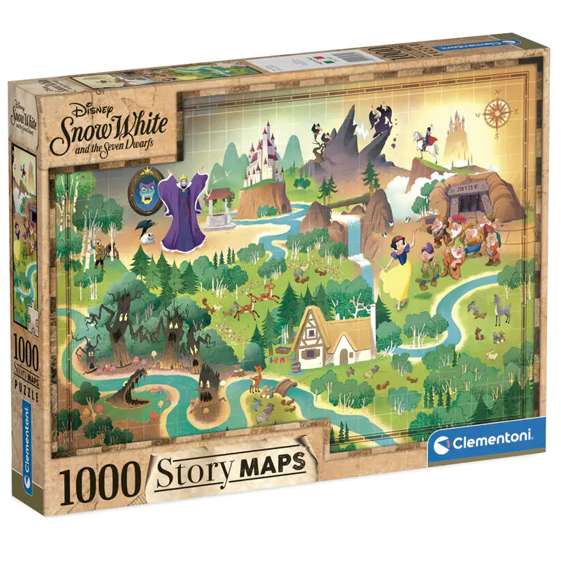 Disney Snow White Story Maps Puzzle 1000St termékfotó