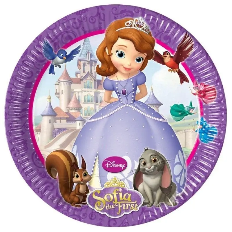 Disney Sofia the First, Sofia Pappteller 8 Stück 23 cm Produktfoto