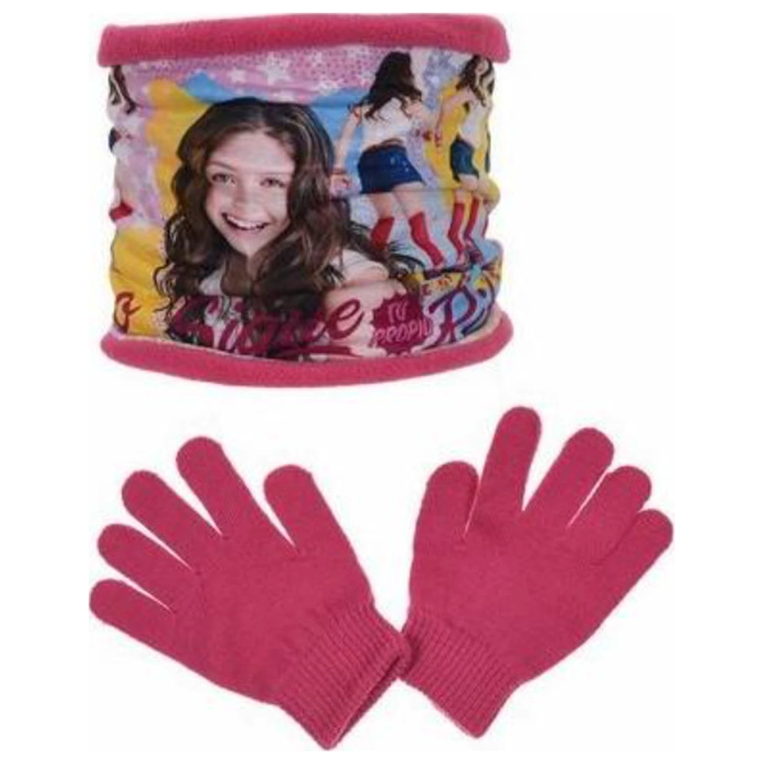 Disney Soy Luna Ritmo Kinder Schal, Schlauchschal + Handschuhe Set Produktfoto
