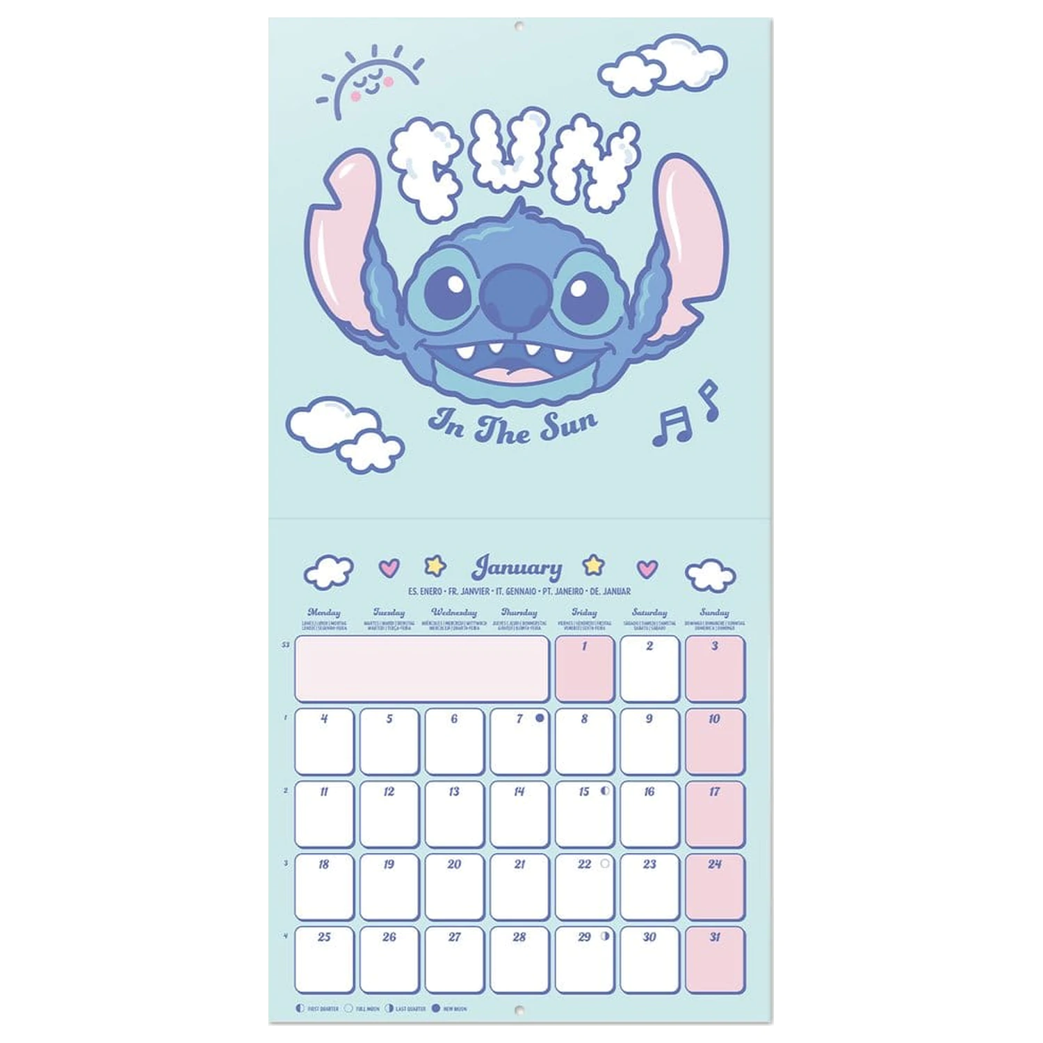 Disney Stitch 2027 Wandkalender 30 x 30 cm Produktfoto