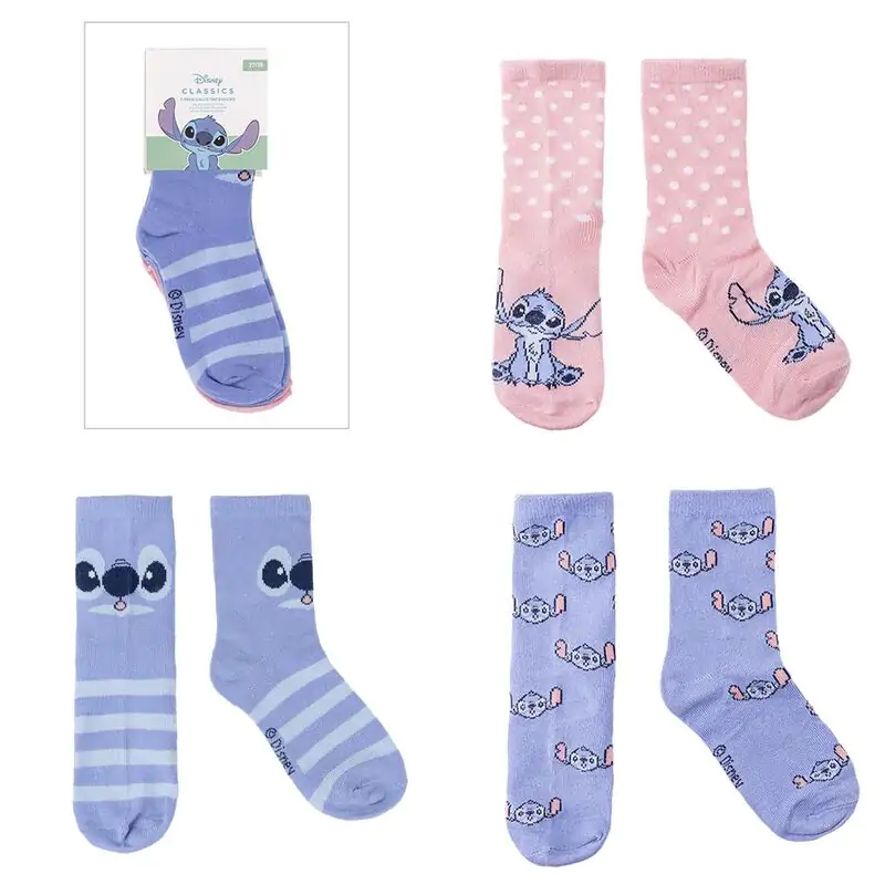 Disney Stitch 3-er Pack Kinder/Damen Socken termékfotó