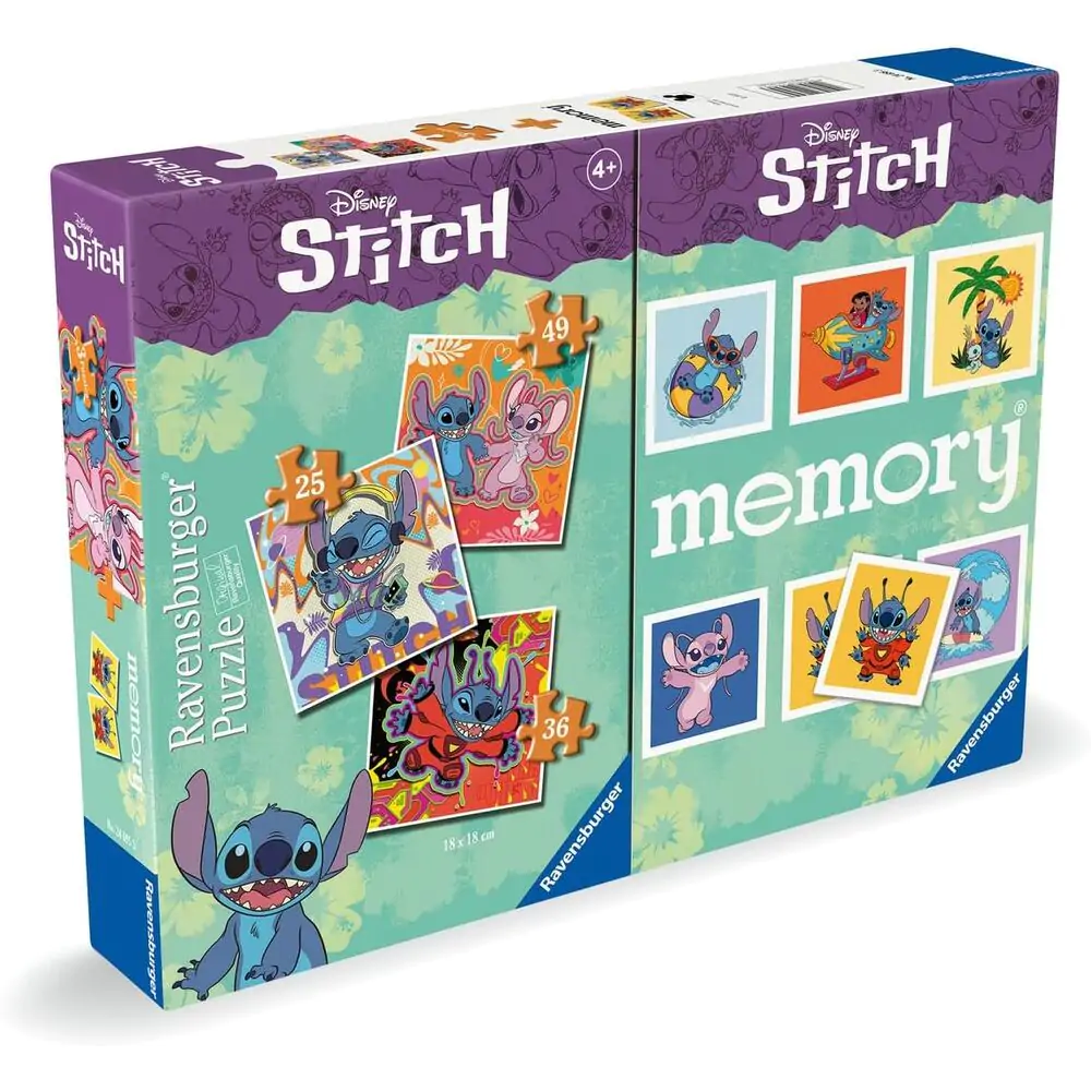 Disney Stitch 3 Puzzles und Memory Multipack Produktfoto