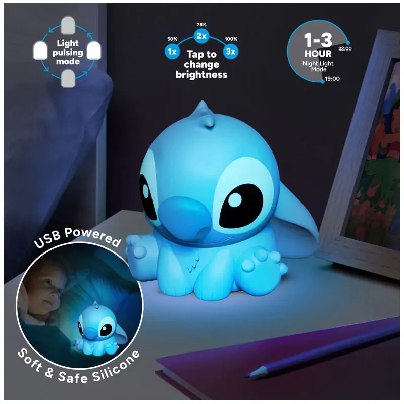 Disney Stitch 3D Lampe 15cm Produktfoto