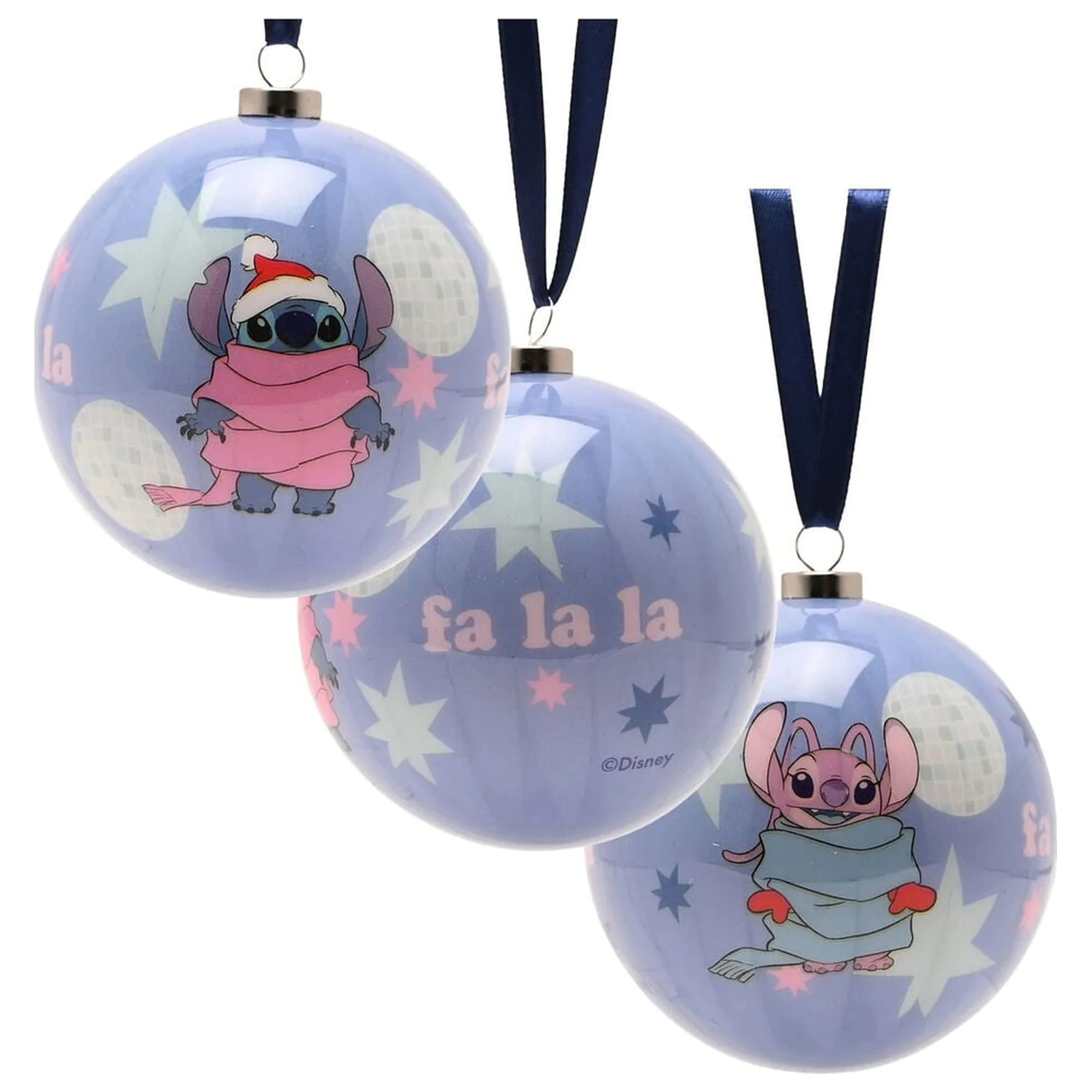Disney Stitch Set mit 4 Weihnachtskugeln Produktfoto