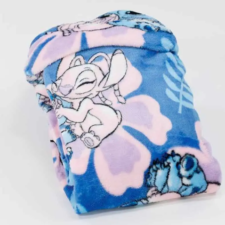 Disney Stitch & Angel Korallfarbene Kapuzendecke 120x150cm Produktfoto