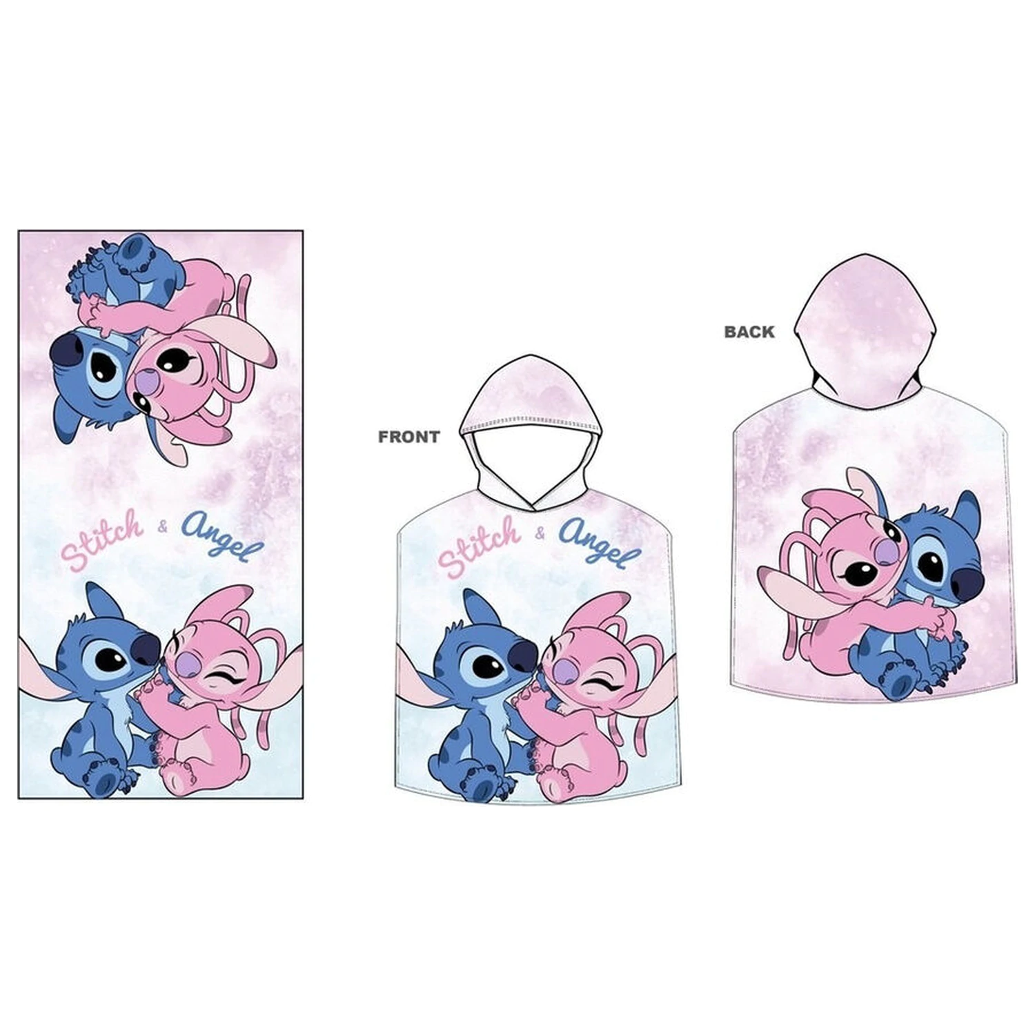 Disney Stitch & Angel Mikrofaser Poncho-Handtuch Produktfoto