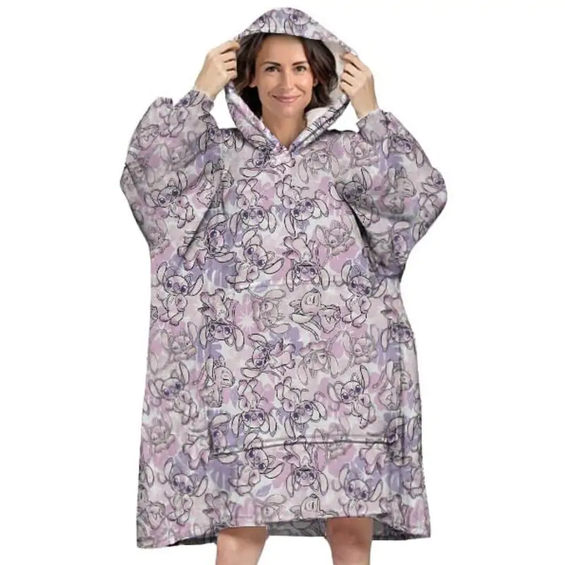 Disney Stitch Angel oversize Sweatshirtmantel für Erwachsene koralle Produktfoto