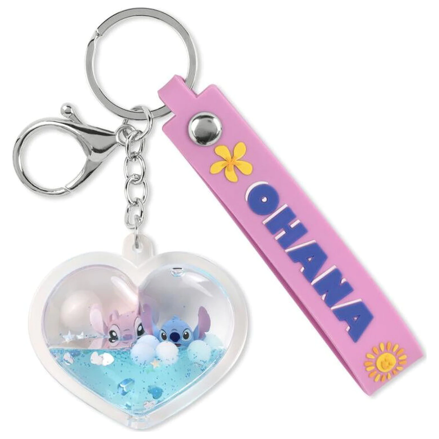 Disney Stitch & Angel Ohana Heart Schlüsselanhänger Produktfoto
