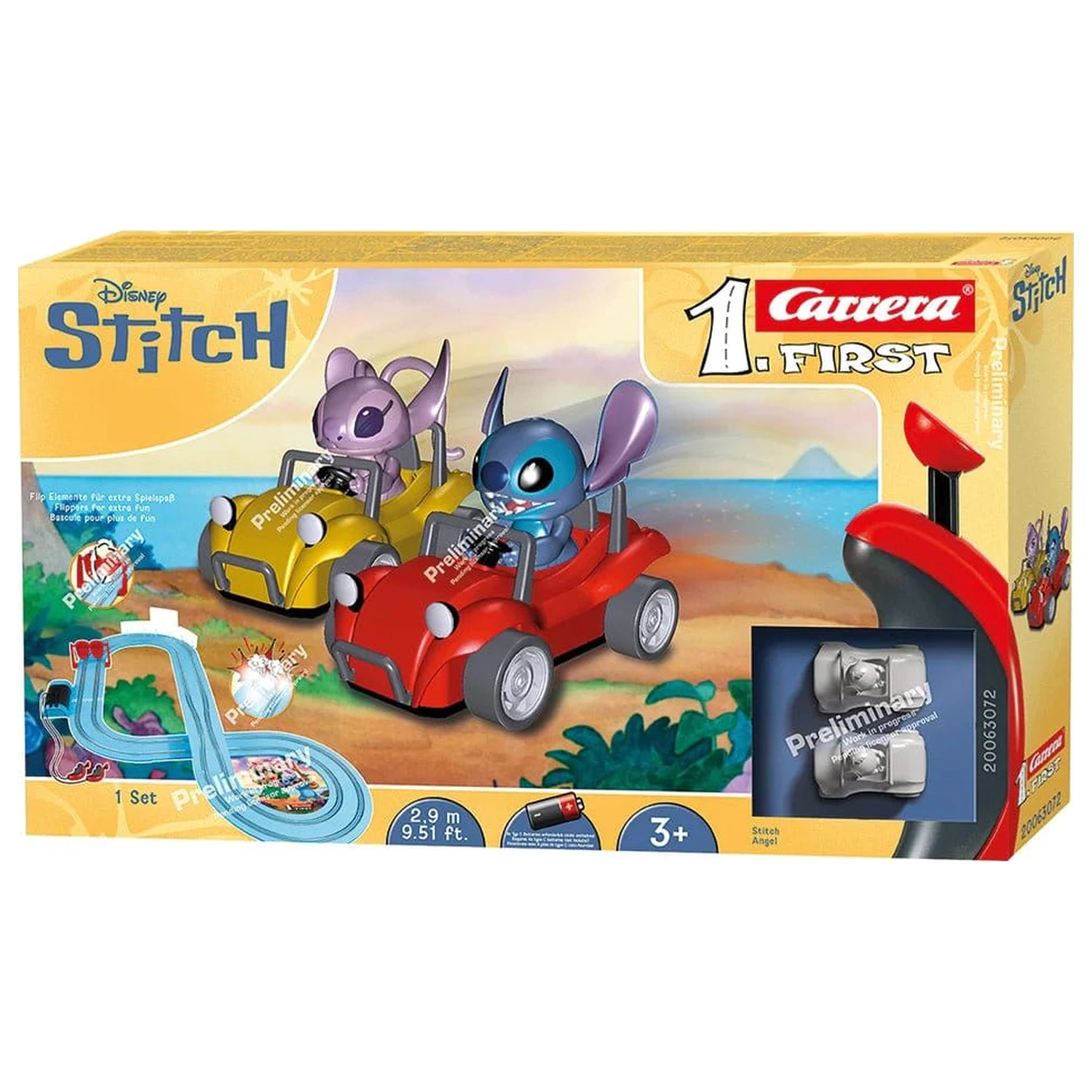 Disney Stitch Carrera First Autorennbahn Set Disney Stitch 2,9 Zoll Produktfoto
