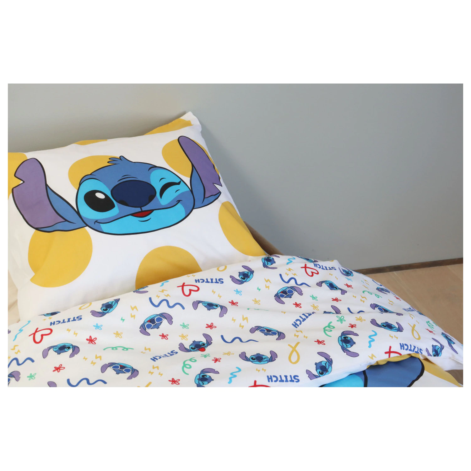 Disney Stitch Dots Kinder und Vorschulkinder Bettbezug Produktfoto