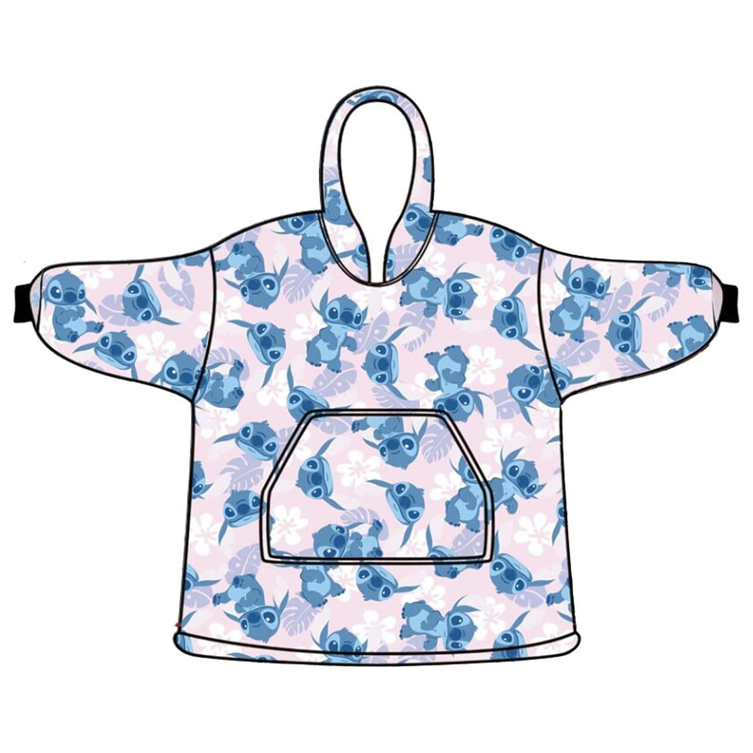 Disney Stitch Light Rose Kuschelfleece-Decke zum Überziehen, Poncho 3-6 Jahre Produktfoto