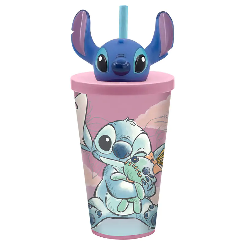 Disney Stitch Glas und 3D Topper 500ml Produktfoto