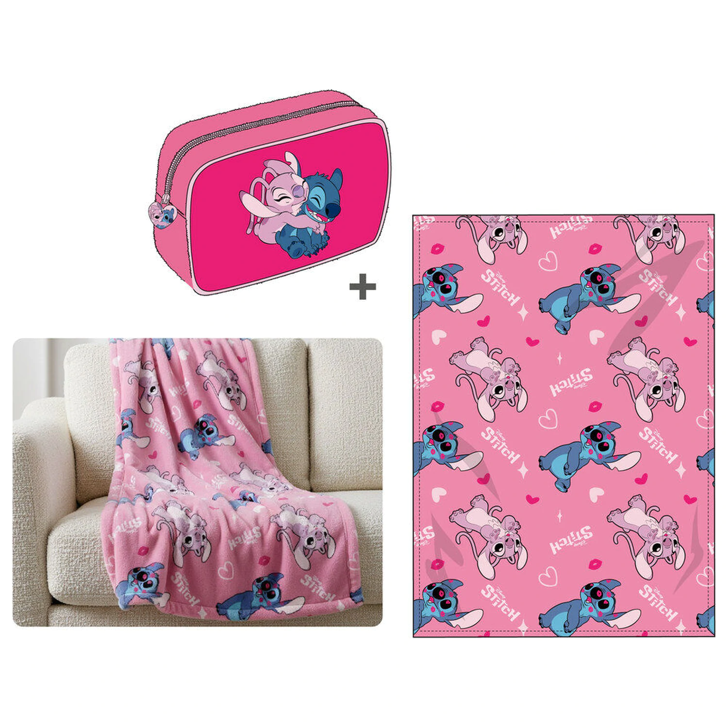 Disney Stitch Set Decke + Kissenbezug 100x140cm Produktfoto