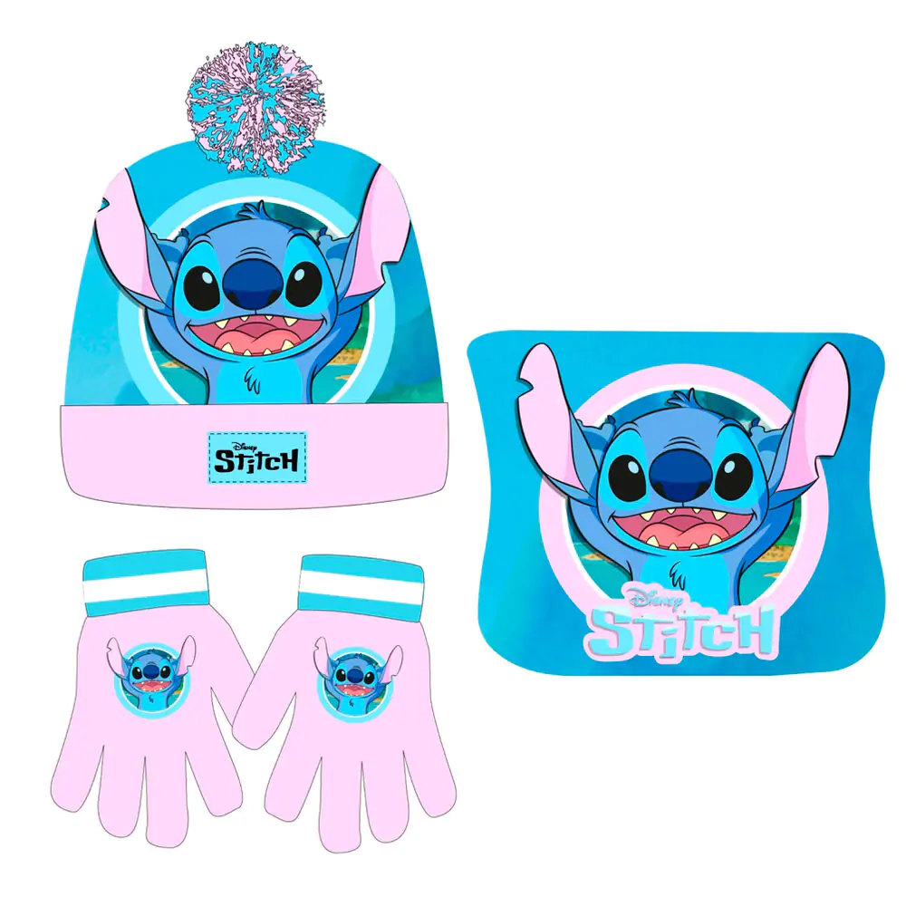 Disney Stitch Wintermütze, Handschuhen und Schal Set termékfotó