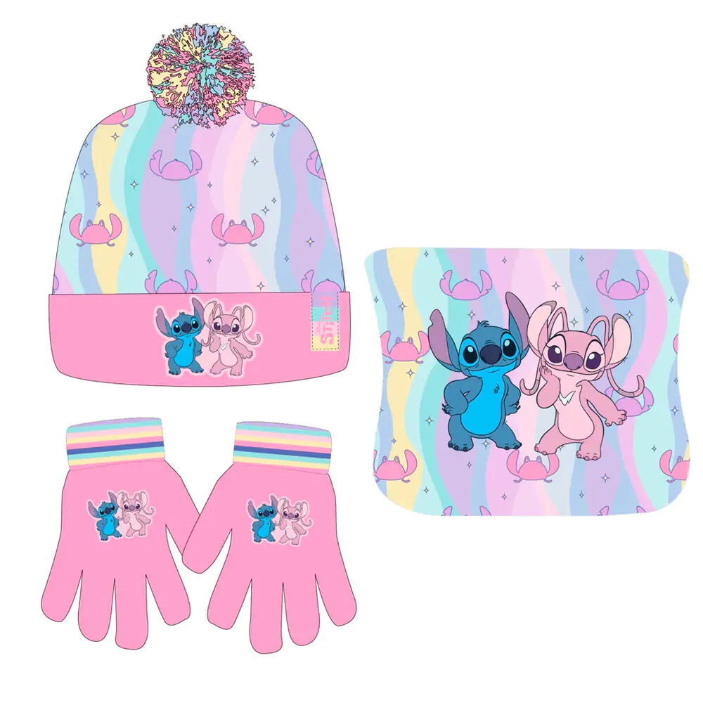 Disney Stitch Wintermütze, Handschuhen und Schal Set termékfotó