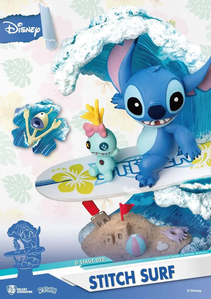 Disney Summer Series D-Stage PVC Diorama Surfer Stitch 15 cm Produktfoto