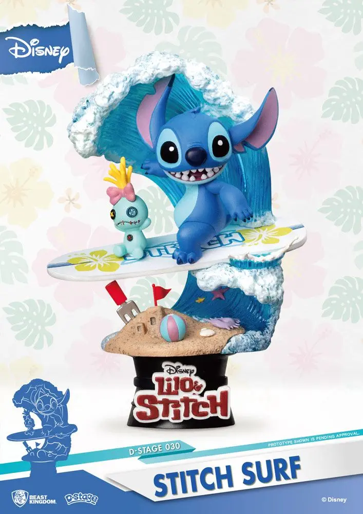 Disney Summer Series D-Stage PVC Diorama Surfer Stitch 15 cm Produktfoto