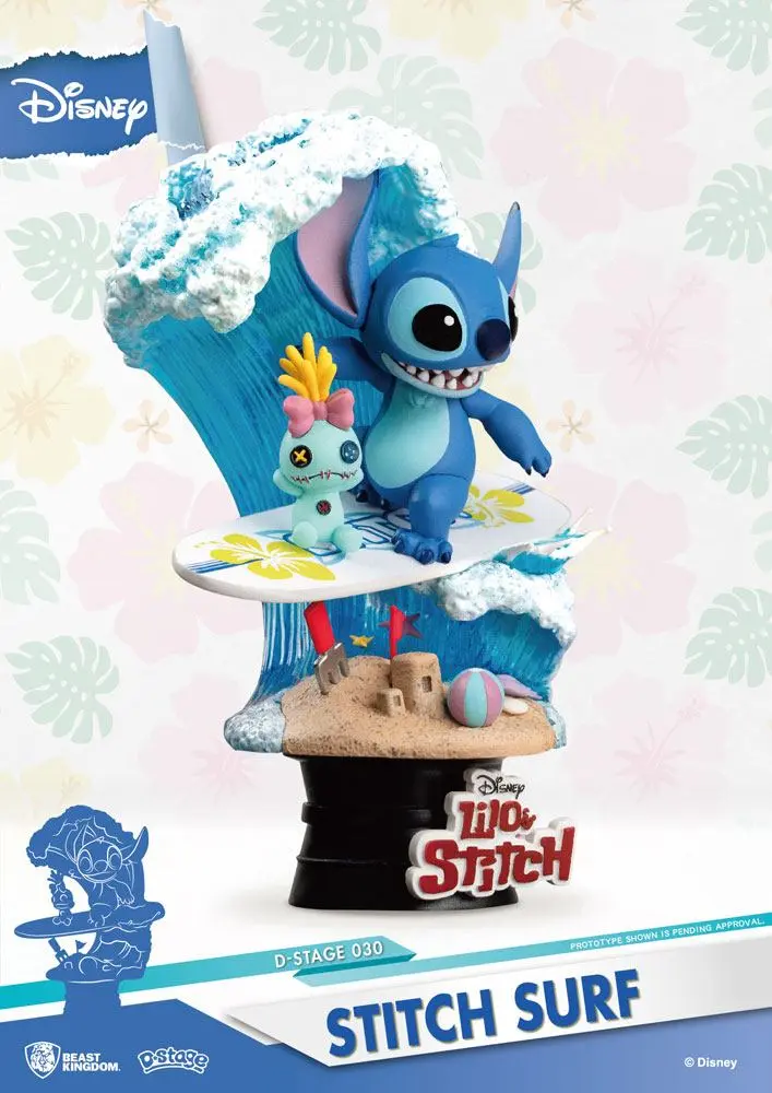Disney Summer Series D-Stage PVC Diorama Surfer Stitch 15 cm Produktfoto