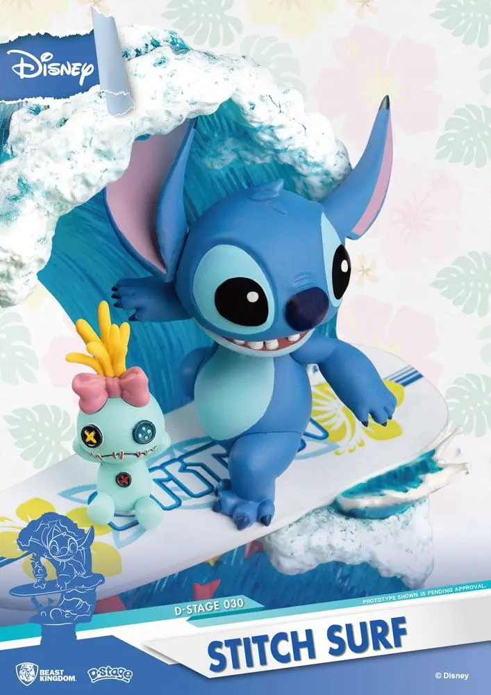 Disney Summer Series D-Stage PVC Diorama Surfer Stitch 15 cm Produktfoto